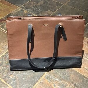 Lovevook Laptop Tote Bag Brown Black Saffiano USB Charging Port Work Briefcase